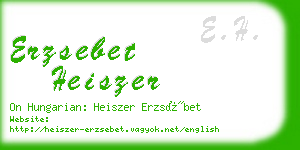 erzsebet heiszer business card